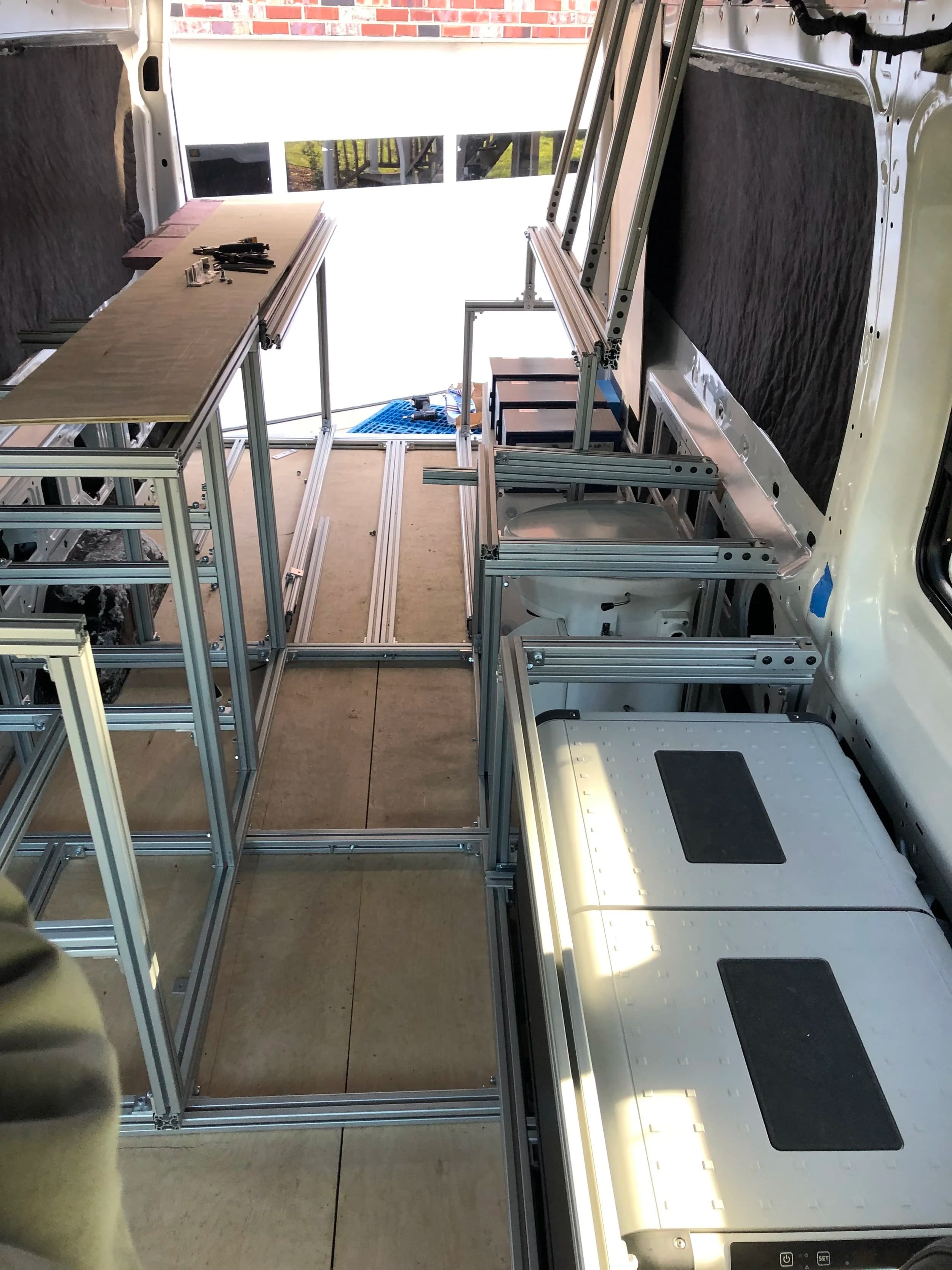80/20 aluminum frame construction for modular build